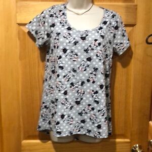 LulaRoe EUC Playful Minnie Mouse Polka Dot Tee
